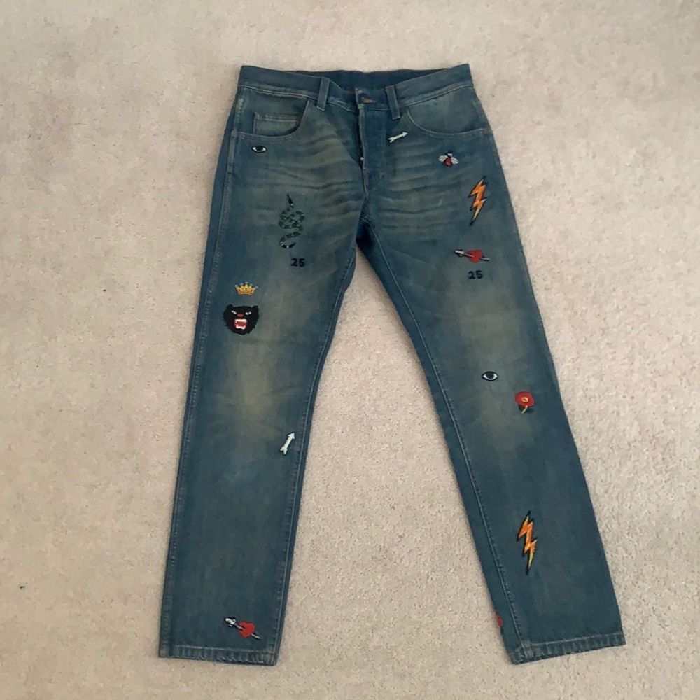 Gucci Embroidered Jeans
